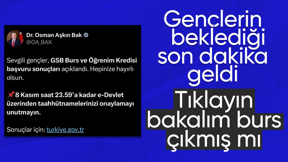 GSB burs ve öğrenim kredisi başvuru sonuçları açıklandı